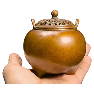 庆松堂苏工铜炉名家胡庆松制一手熏炉复古紫铜炉文房摆件香道熏香