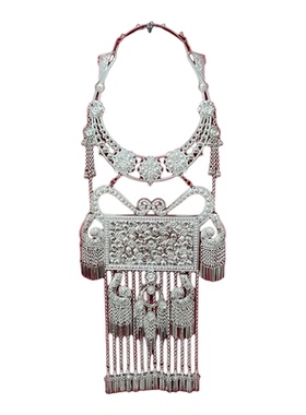 苗族苗银挂脖长流苏项链舞台演出