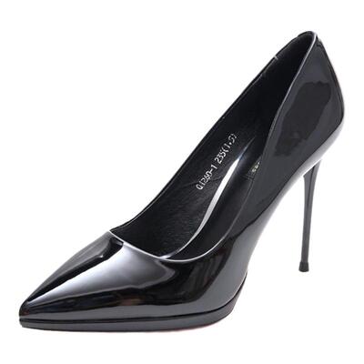 漆皮防水台细跟高跟鞋女时尚单鞋