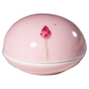 荷花的一生陶瓷印泥盒文房四宝篆刻创意可爱便携高顶古风小号瓷缸