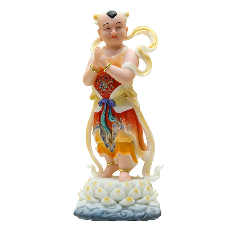 汉白玉金童玉女善财童子龙女观音菩萨佛像家用供奉佛像招财摆件