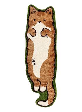 可爱猫咪毛绒卧室床边地毯