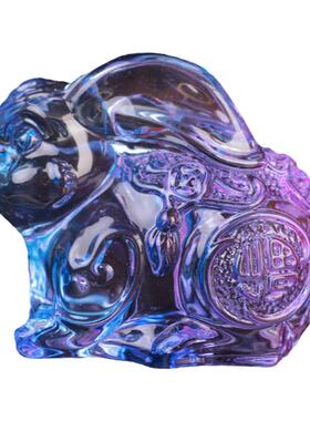 琉璃水晶兔子摆件十二生肖玉兔