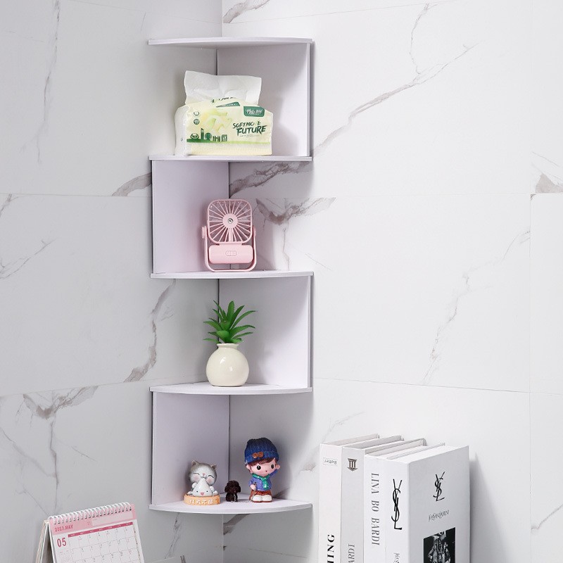 书架墙壁拐角墙上隔板卧室客厅墙角角落免打孔转角置物架三角收纳