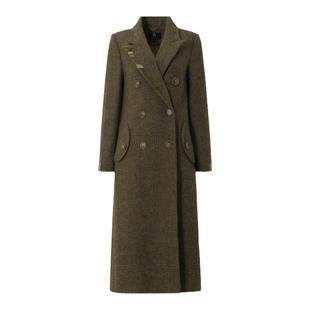 IDPAN女装商场同款冬高级感外套显瘦时尚通勤设计感千鸟格长大衣