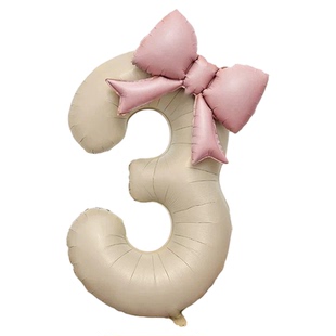 生日布置数字气球场景装饰儿童周岁女孩派对手拿横幅仪式拍照道具