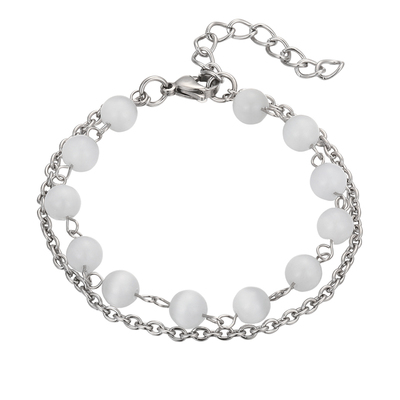 猫眼石手链男双层小众