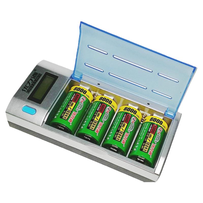优力源1号电池充电器套装配4节一号大号充电电池燃气灶906+D6000