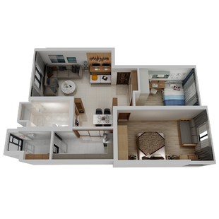 3d室内装修软装设计效果图loft复式自建房别墅装修设计图纸施工图