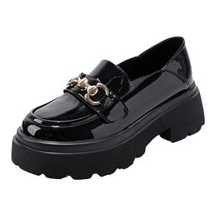 达芙妮厚底乐福鞋女2026春新款女鞋多扣单鞋子女英伦风小皮鞋女款