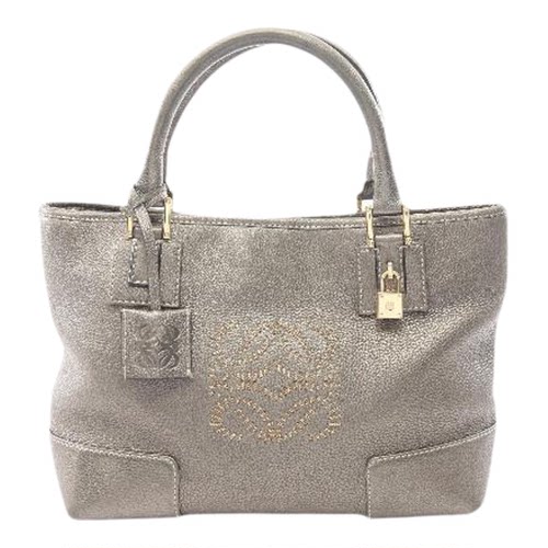 日本中古奢侈品Loewe罗意威女包B级9新Amazona牛皮手提包灰色正品
