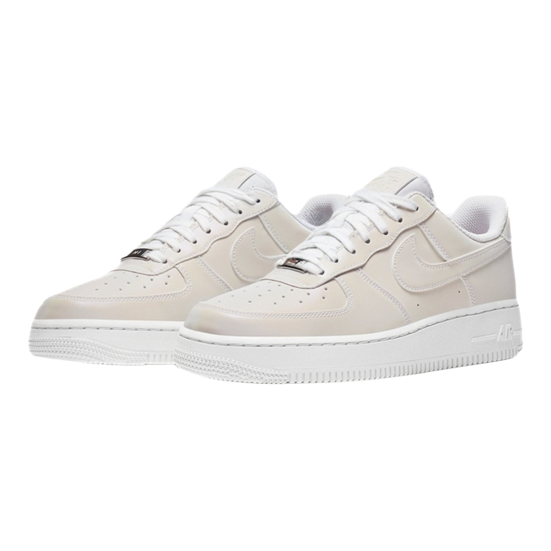 Nike Air Force 1耐磨缓震气垫低帮板鞋反光皮革材质男女款白色