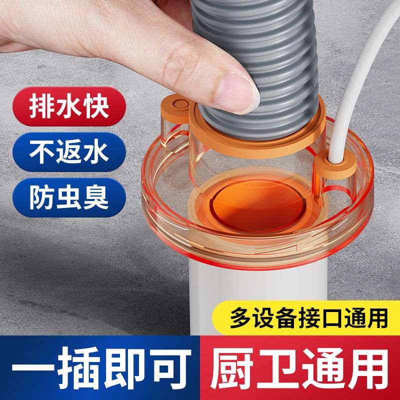 厨房下水管三通洗菜盆排水三头通防臭防虫神器防返臭分水器接头塞