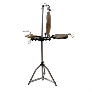 可调高低铜锣架子折叠加粗不锈钢铜锣架锣挂锣架一打三锣架勾锣架