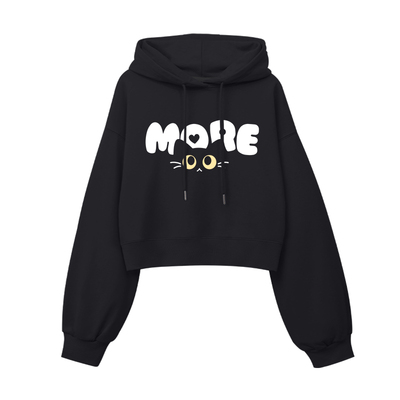 唐狮黑色短款卫衣女春秋款