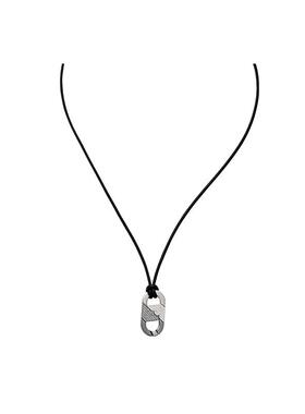 【自营】Armani阿玛尼环扣系列双色坠饰真皮项链潮流送男友礼物