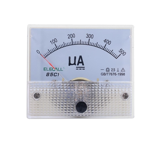 伊莱科56*65指针式直流电流表 85C1-A安培表机械式uA微安mA毫安表