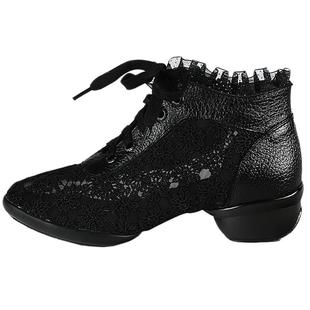 卡路奇广场舞女鞋秋季新款舞蹈鞋真皮爵士四季水兵软底现代跳舞鞋