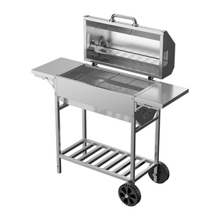 蝶烤香庭院烧烤炉家用烧烤架户外不锈钢焖烤炉子美式BBQ烤肉炉