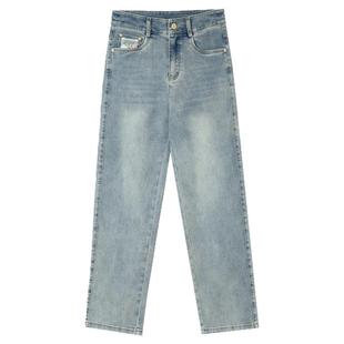 2026年春Outlets专柜 深圳南油JJ系列高腰九分裤水洗磨白牛仔裤女