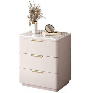 全实木床头柜子三层家用卧室轻奢高级感2025爆款简约现代收纳边柜