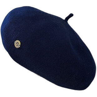 颜小姐/金属B字扣春夏贝雷帽立体型韩国春夏秋薄夏季画家帽透气