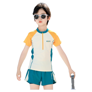 儿童泳衣男童2025新款游泳男青少年中大童泳裤男孩分体游泳装备