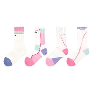 女童袜子春秋纯棉运动中筒袜儿童秋冬季韩版拼色高橡筋跑步足球袜