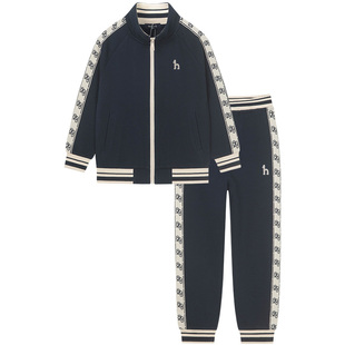 hazzys哈吉斯童装男女童套装春新中大童珠地挺括长袖两件套