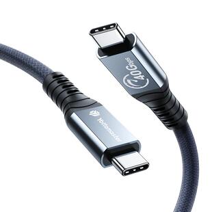 尤达大师雷电4数据线双typec全功能线2m编织雷雳四100w快充40Gbps高速8k60hz视频线连接MacBook笔记本电脑