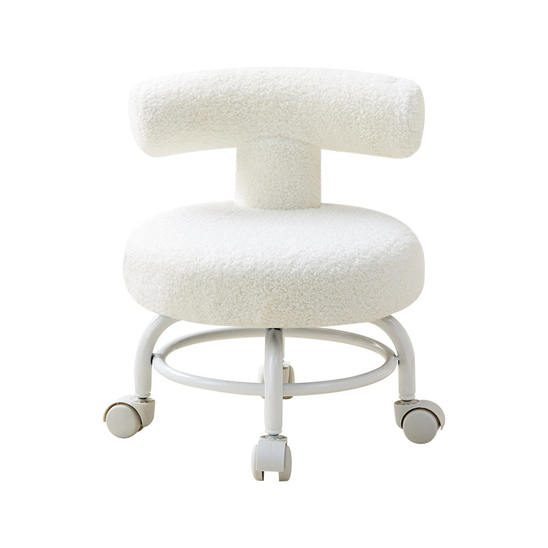 羊毛绒靠背软凳万向轮旋转小凳子