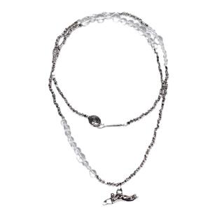 PUPILCASKET 随心天使链 原创设计高级长款可叠加挂坠毛衣链纯银