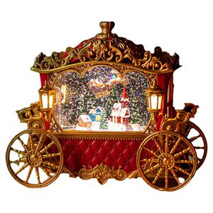 圣诞马车音乐盒八音盒飘雪发光雪屋水晶球女生女孩儿童圣诞节礼物