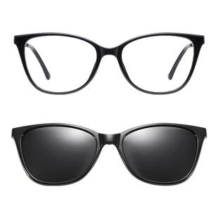 蔡司镜片变色磁吸太阳套镜墨镜猫眼女框镜框定制近视度数防蓝光