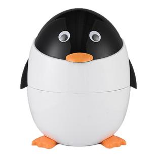 家用垃圾桶高颜值卡通企鹅可爱客厅卧室浴室卫生间带盖大容量纸篓