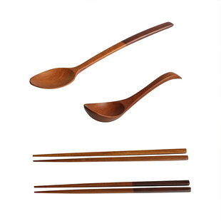 昔原 河畔林间 枣木筷子 越南进口光滑细腻 日式尖头筷子勺子