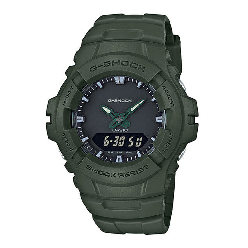卡西欧G-SHOCK军绿夜光男表