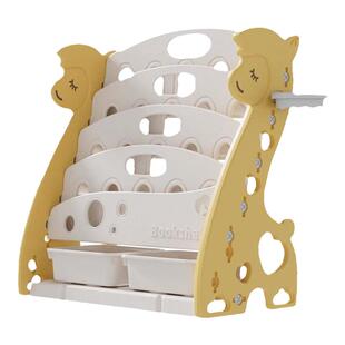 feelkids儿童书架绘本架阅读二合一家用宝宝玩具收纳架多层儿童房