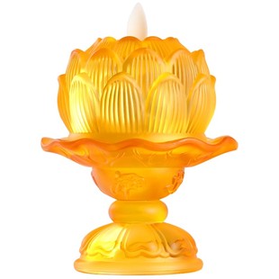 琉璃莲花灯电子LED供佛灯家用供神佛菩萨蜡烛长明灯佛台小荷花灯