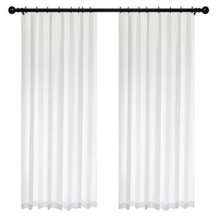 魔术贴窗帘法式浪漫白色蕾丝纱帘客厅阳台飘窗门帘隔断帘窗纱纱帘