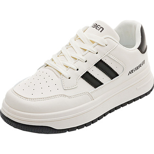 人本小白鞋女2026新款春款厚底百搭女鞋休闲女款增高运动跑步板鞋