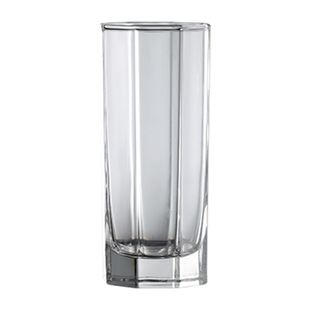 八角直身玻璃杯透明水杯耐热厚底泡茶杯创意酒店牛奶早餐杯果汁杯