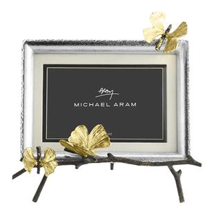 Michael Aram蝴蝶银杏相框美国摆件家居创意装饰手工不锈钢相册框