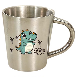 304不锈钢喝水口杯儿童水杯家用牛奶杯防摔幼儿园宝宝专用刻名字