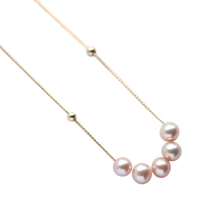 VIA途经简约气质天然淡水珍珠微笑项链锁骨链短毛衣链女高级感礼