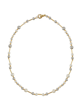 花迹混彩珍珠项链女花迹