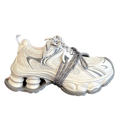 欧货春季ins绑带厚底增高老爹鞋