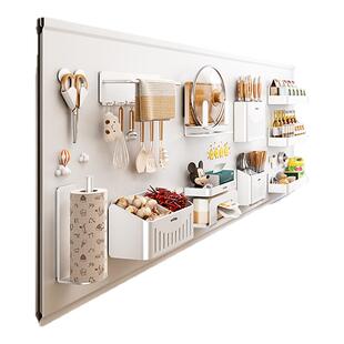 厨房珐琅板磁吸置物架洞洞板装饰墙面挂架刀架筷子筒磁铁配件收纳