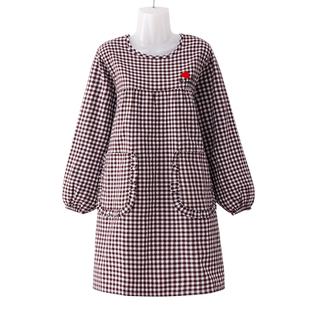 罩衣女2026新款餐饮专用长袖夏天薄款做饭围裙家用厨房纯棉工作服