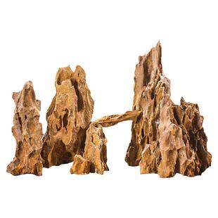 松皮石鱼缸造景石套餐天然大块假山原石草缸水陆缸骨架装饰大石头